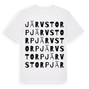 Järvstorp ordlek t-shirt – ekologisk bomull t-shirt från Pinshirt