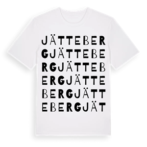 Jätteberg ordlek t-shirt – ekologisk bomull t-shirt från Pinshirt