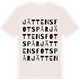 Vintage White t-shirt med Jättens Fotspår ordlek t-shirt