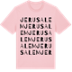Pink Cotton t-shirt med Jerusalem ordlek t-shirt
