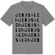 Mid Heather Gray t-shirt med Jerusalem ordlek t-shirt