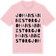 Pink Cotton t-shirt med Johan Sannes Torg ordlek t-shirt