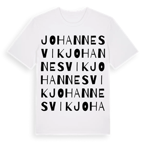 Johannesvik ordlek t-shirt – ekologisk bomull t-shirt från Pinshirt