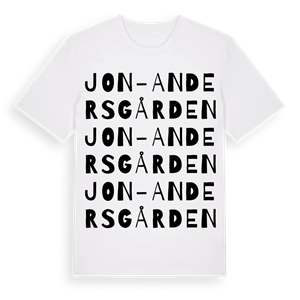 Jon-Andersgården ordlek t-shirt – ekologisk bomull t-shirt från Pinshirt
