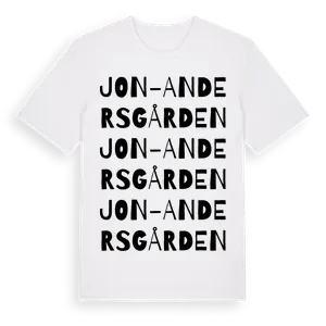 Jon-Andersgården ordlek t-shirt – ekologisk bomull t-shirt från Pinshirt