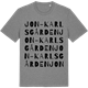 Mid Heather Gray t-shirt med Jon-Karlsgården ordlek t-shirt