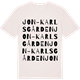 Vintage White t-shirt med Jon-Karlsgården ordlek t-shirt