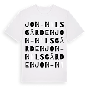 Jon-Nilsgården ordlek t-shirt – ekologisk bomull t-shirt från Pinshirt