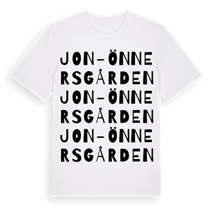 Jon-Önnersgården ordlek t-shirt – ekologisk bomull t-shirt från Pinshirt