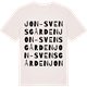 Vintage White t-shirt med Jon-Svensgården ordlek t-shirt