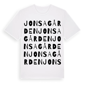 Jonsagården ordlek t-shirt – ekologisk bomull t-shirt från Pinshirt