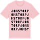 Pink Cotton t-shirt med Jonstorp ordlek t-shirt