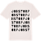 Vintage White t-shirt med Jonstorp ordlek t-shirt