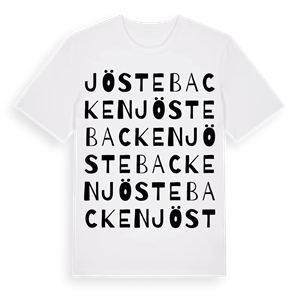 Jöstebacken ordlek t-shirt – ekologisk bomull t-shirt från Pinshirt