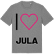 Mid Heather Gray t-shirt med Jag älskar Jula t-shirt stort tryck
