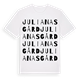 White t-shirt med Julianas Gård ordlek t-shirt