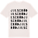 Vintage White t-shirt med Julseröd ordlek t-shirt