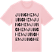 Pink Cotton t-shirt med Junghem ordlek t-shirt