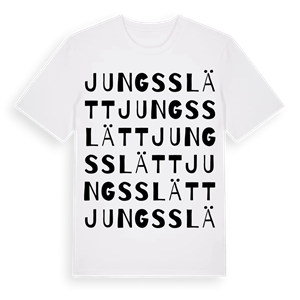Jungsslätt ordlek t-shirt – ekologisk bomull t-shirt från Pinshirt
