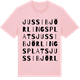 Pink Cotton t-shirt med Jussi Björlings plats ordlek t-shirt