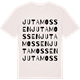 Vintage White t-shirt med Jutamossen ordlek t-shirt