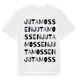 White t-shirt med Jutamossen ordlek t-shirt