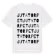 White t-shirt med Jutatorpet ordlek t-shirt
