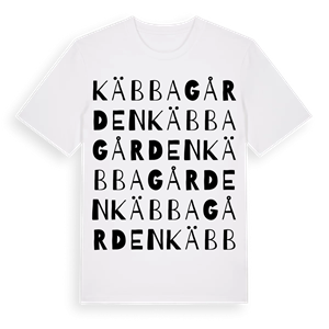 Käbbagården ordlek t-shirt – ekologisk bomull t-shirt från Pinshirt