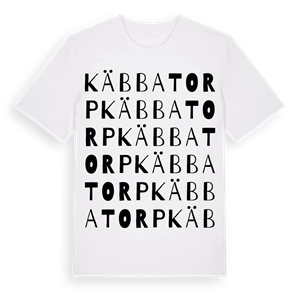 Käbbatorp ordlek t-shirt – ekologisk bomull t-shirt från Pinshirt