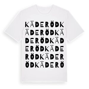 Käderöd ordlek t-shirt – ekologisk bomull t-shirt från Pinshirt