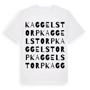 Kaggelstorp ordlek t-shirt – ekologisk bomull t-shirt från Pinshirt