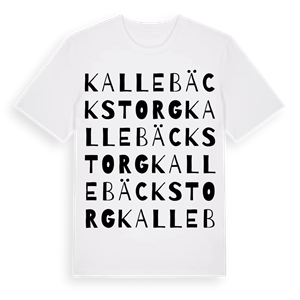 Kallebäcks torg ordlek t-shirt – ekologisk bomull t-shirt från Pinshirt