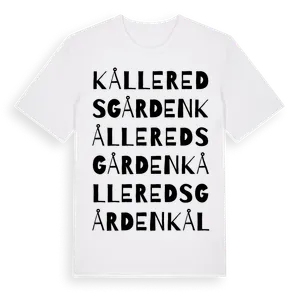 Kålleredsgården ordlek t-shirt – ekologisk bomull t-shirt från Pinshirt