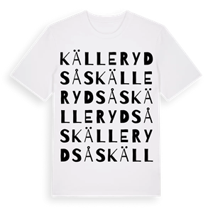 Källerydsås ordlek t-shirt – ekologisk bomull t-shirt från Pinshirt