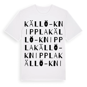 Källö-Knippla ordlek t-shirt – ekologisk bomull t-shirt från Pinshirt