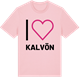 Pink Cotton t-shirt med Jag älskar Kalvön t-shirt stort tryck