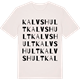 Vintage White t-shirt med Kalvshult ordlek t-shirt