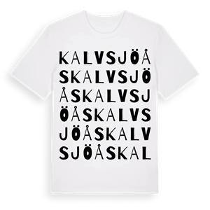 Kalvsjöås ordlek t-shirt – ekologisk bomull t-shirt från Pinshirt