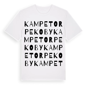 Kampetorp Ekoby ordlek t-shirt – ekologisk bomull t-shirt från Pinshirt