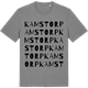 Mid Heather Gray t-shirt med Kamstorp ordlek t-shirt