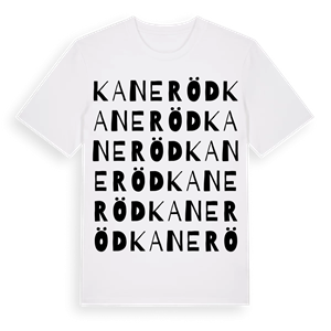 Kaneröd ordlek t-shirt – ekologisk bomull t-shirt från Pinshirt