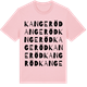 Pink Cotton t-shirt med Kangeröd ordlek t-shirt