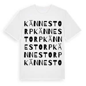 Kännestorp ordlek t-shirt – ekologisk bomull t-shirt från Pinshirt
