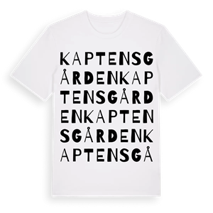 Kaptensgården ordlek t-shirt – ekologisk bomull t-shirt från Pinshirt