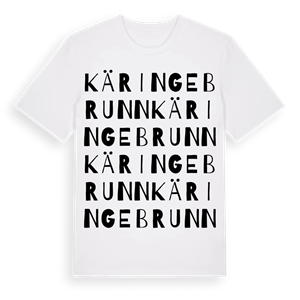 Käringebrunn ordlek t-shirt – ekologisk bomull t-shirt från Pinshirt