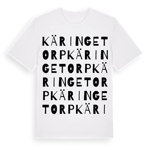 Käringetorp ordlek t-shirt – ekologisk bomull t-shirt från Pinshirt