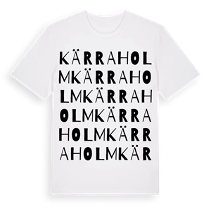 Kärraholm ordlek t-shirt – ekologisk bomull t-shirt från Pinshirt