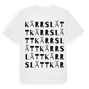 Kärrslätt ordlek t-shirt – ekologisk bomull t-shirt från Pinshirt