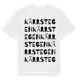 White t-shirt med Kärrstegen ordlek t-shirt