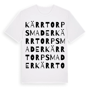 Kärrtorps mader ordlek t-shirt – ekologisk bomull t-shirt från Pinshirt